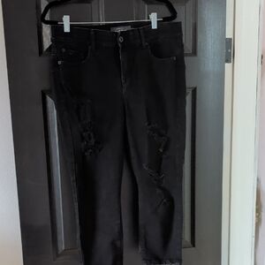 Torrid Black Distressed Ankle Jeans